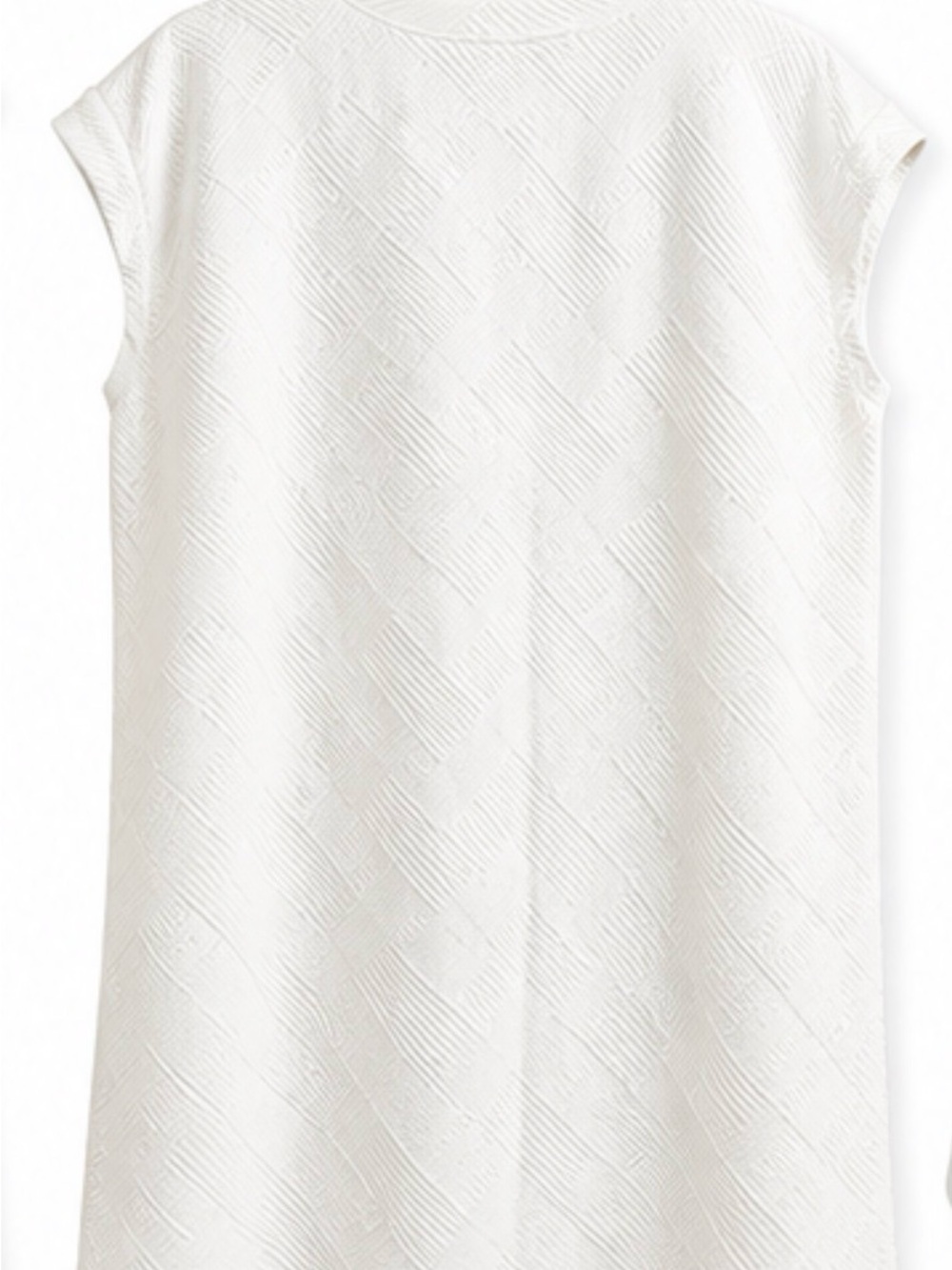 Entro White Textured Shift Dress 1X Cap Sleeve Pocket NWT Boutique - Picture 3 of 10